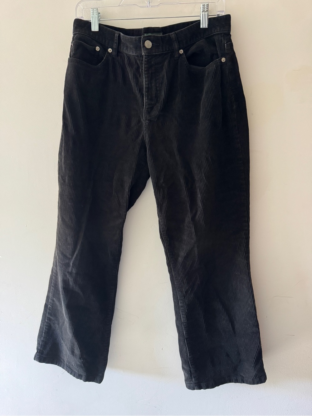Ralph Lauren Jeans Company Vintage Classic Bootcut Corduroy Pants Sz 10 Black